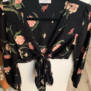 Flynn skye floral print wrapped top.